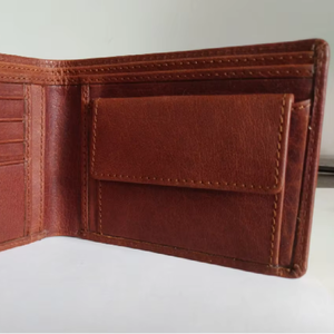 2026 New Wholesale <b>Men's</b> Full Grain Leather Material Short <b>Wallet</b> Multi-Card Holder Fold Closure Minimalist Design Brown Colored - Product Image 2