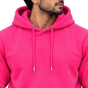 เสื้อฮู้ดดี้สีชมพูสดใสสำหรับผู้ชาย แขนยาว สวมใส่สบาย สไตล์ลำลอง รับสกรีนโลโก้ เสื้อผ้าสตรีทแวร์ เสื้อผ้ากีฬา ผลิตโดย Shoukat Apparel - Product Image 6