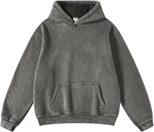 Sudadera con Capucha Personalizada para Mujer, Talla Grande, Lavado Ácido, Verano/Otoño/Invierno, Alta Calidad, 100% Algodón, Felpa Gruesa - Product Image 5