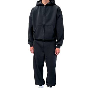 ชุดสเวตเตอร์มีฮู้ดและกางเกงขาบานสำหรับผู้ชายชุดวอร์มสำหรับฤดูหนาวพิมพ์ลายพัฟและโลโก้ - Product Image 2