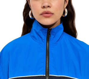 Veste coupe-vent en nylon bicolore personnalisée pour femme, fermeture éclair sur le devant, manches longues, vêtements d'extérieur décontractés - Product Image 5