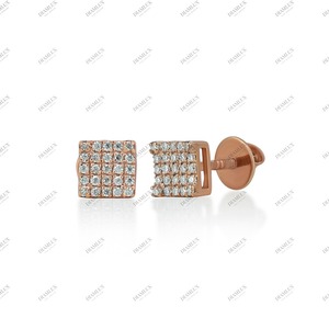 Boucles d'oreilles solitaires en or jaune avec diamant taille brillant 8 carats, bijoux de luxe classiques pour femme, cadeau léger pour anniversaire de mariage - Product Image 2