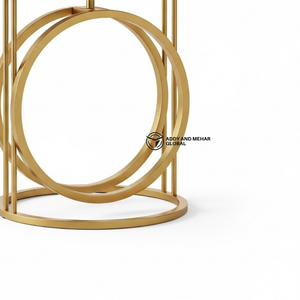 Nordic Style Gold Wire Hourglass <b>Stool</b> Elegant Marble Top Vanity <b>Stool</b> Contemporary Ring Base Accent <b>Table</b> for Boutique Interior - Product Image 6