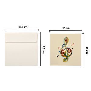 Tarjeta de quilling artesanal colorida con diseño de guitarra, tarjeta de quilling premium con sobre, especial para saludos musicales - Product Image 2