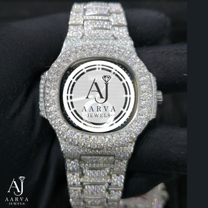 Montre mécanique automatique pour homme AARVA JEWELS, sertie de moissanite, bijoux de luxe hip-hop - Product Image 1