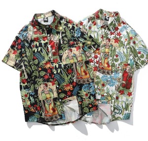 Camisa de Manga Corta con Botones y Estampado Floral para Mujer, Blusa Informal de Primavera/Verano, Corte Regular, Tela Popelina - Product Image 6