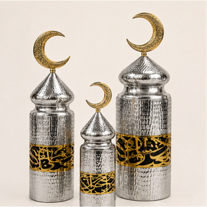 Juego de Adornos Metálicos Islámicos con Caligrafía Árabe, Decoración Premium para Cúpula de Mezquita y Exhibición de Luna Creciente para Mesa - Product Image 3