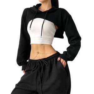 Nuevas Sudaderas Cortas a la Moda para Mujer, Transpirables, 100% Algodón, Sudadera Corta Tipo Pullover para Mujer - Product Image 1