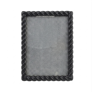 Matte <b>Black</b> Metal Twisted Rope Picture <b>Frame</b> Modern Industrial Style Photo <b>Frame</b> Decorative Tabletop Portrait <b>Frame</b> for Decor - Product Image 1