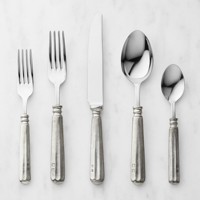 Ensemble de couverts élégants de style moderne en acier inoxydable avec poignée personnalisable, finition argentée pour la salle à manger à domicile, emballage personnalisé en boîte