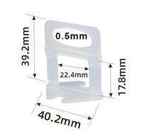 DINGYI Clips de système de nivellement de carreaux 0.5mm 1/51 "pour entretoises de carreaux de 3-12mm Outils d'installation de carreaux, 100 pièces