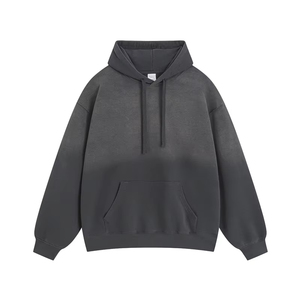 Sudadera con capucha Askim Impex con logo personalizado, efecto desgastado por el sol, de algodón, estilo vintage, oversize, lavado ácido, gruesa, unisex, con cremallera - Product Image 3