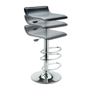 Sgabello da Bar girevole con ponte aereo singolo con sedile in ecopelle nera - Product Image 3