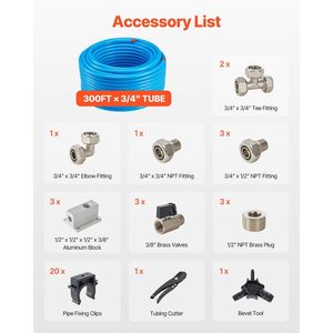 Kit Tubo Aria Compressa HDPE-Alluminio 300FT x 3/4'' Antiperdita, Resistente alla Pressione, Facile da Installare - Product Image 2