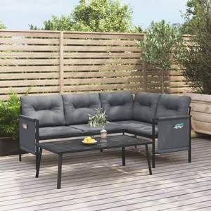 Ensemble de salon de jardin en acier anthracite - Product Image 1