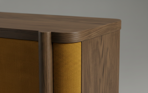 Buffet moderne à 2 portes en chêne massif pour salon - Rangement résistant à l'eau avec design minimaliste - Product Image 6