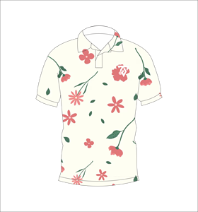 Men’s <b>White</b> Pink Floral Print <b>Polo</b> Shirt Short Sleeve Casual Summer Golf Shirt - Product Image 1