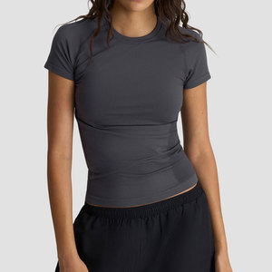 Ropa Deportiva de Bajo Precio, Material Spandex/Poliéster, Camiseta Lisa para Mujer, Ropa de Gimnasio, Compresión, Ropa de Entrenamiento al Aire Libre - Product Image 5