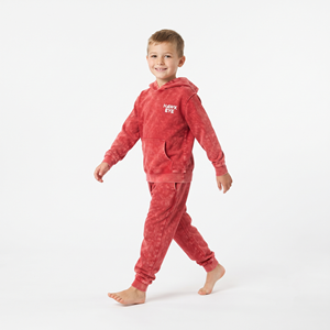 Conjunto de dos piezas de chándal con capucha de algodón lavado ácido para niños, ajuste regular, con logo personalizado, ropa casual de estilo urbano al por mayor - Product Image 4