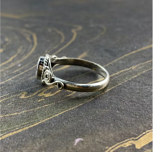 Vintage Style Frame 925 Silver Sleek Band <b>Ring</b> Featuring Oval <b>Crystal</b> for Unisex | Affordable Wedding Fine Jewelry Gift - Product Image 6