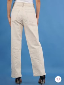 Jean en denim taille haute pour femme petite et grande taille - Longueur genou, coupe ajustée vintage, coton écologique - Product Image 5
