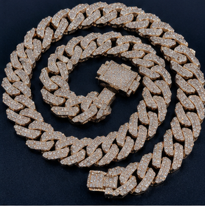 Hip-hop <b>Iced</b> <b>Out</b> Luxury Miami Cuban Link <b>Chain</b> High-quality Moissanite Diamond 15mm Cuban Necklace for Party - Product Image 4