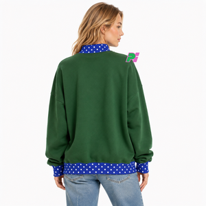 Sweat-shirt à col montant à pois personnalisé, de haute qualité, hiver, surdimensionné, écologique, respirant - Product Image 4