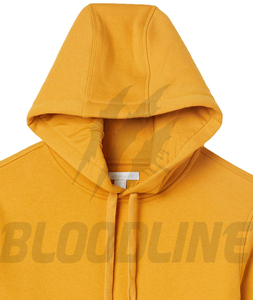 Sweat-shirt à capuche unisexe Bloodline, jaune, hiver, fermeture éclair, coupe classique, couleur unie, décontracté, poche avant, respirant, en polaire - Product Image 2
