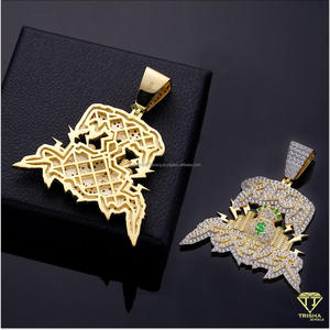 Collar de Hip Hop con Colgante 'Rich Forever' con Diamantes de Moissanita, Chapado en Oro, Joyería de Lujo, Regalo - Product Image 6