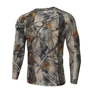 T-shirts de chasse à manches longues 100 % polyester imprimés par sublimation, sous-couches de protection en polyester et élasthanne pour la chasse - Product Image 5