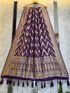 Dupatta en Georgette Pure Khadi Bandhej Leheriya, Collection de Dupatta Traditionnelle Ethnique de Créateur pour Mariage, Fête et Cérémonie - Product Image 3
