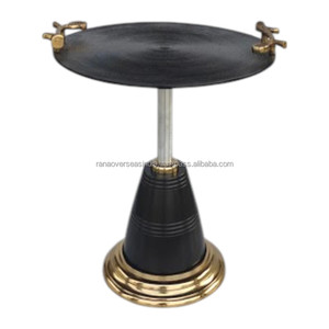 Modern Round <b>Aluminium</b> <b>Table</b> with Handle Eco-friendly Casting Design Stylish for Living Room & Hotel Use - Product Image 1