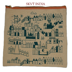 SKVT INDIA Luxury 100% Cotton Canvas Eco-Friendly Fashion <b>Makeup</b> <b>Bag</b> Custom Logo Printed Green Leaf Design Small Travel Gift - Product Image 6