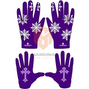 High Quality Full Finger American Football Gloves Breathable Anti-Slip Silicone Hand Grips Custom Adjustable Wrist Strap <b>Hook</b> - Product Image 2