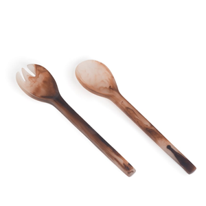 Cuchara de servir postres de resina de mármol verde azulado moderna, ecológica y hecha a mano, con mango largo y diseño ondulado, para cocina. - Product Image 6