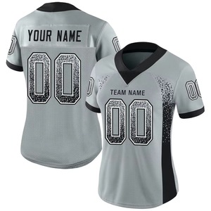 Custom Name and Number Jersey Drift Fashion <b>Silver</b> White Black <b>Mesh</b> Football Jersey Breathable Sports American Football Jersey - Product Image 2