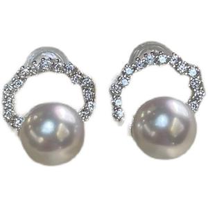 Pendientes de Perlas de Agua Dulce de 7-9 mm con Forma Redonda, Gran Brillo, Diseño de Copo de Nieve, Plata de Ley S925 - Product Image 5