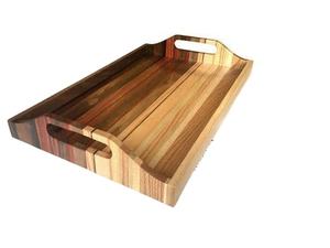 Plateau de service rectangulaire en bois ASSISTANT DESGIN, finition naturelle, taille standard pour la maison et les mariages, plateau de service alimentaire fait à la main - Product Image 2