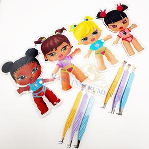Nueva tendencia Bratz Girl Acrílico Extensión de pestañas Azulejo Mariposa Diseño cuadrado para pestañas Pinzas Titular Etiqueta personalizada de alta calidad - Product Image 1