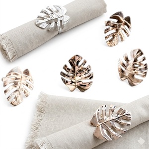 Anillos de Servilleta de Metal con Acabado Plateado, Modernos y Elegantes, para Bodas, Fiestas y Cenas, Diseño de Cuerda, Decoración de Mesa, Venta al Por Mayor - Product Image 6