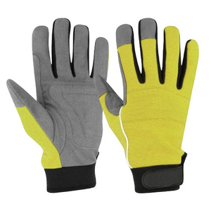 ถุงมือช่างหนังสังเคราะห์คุณภาพสูง ทนทาน ได้มาตรฐาน CE สายรัดข้อมือปรับได้ ป้องกันการสั่นสะเทือน - Product Image 2