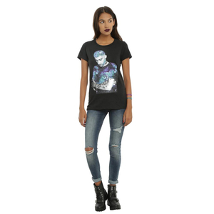 Camiseta de Manga Corta con Cuello Redondo Informal de Algodón Negro para Mujer, Corte Regular, Color Sólido, Tejido Jersey Transpirable, para Usar en Todas las Estaciones - Product Image 1