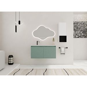 Meuble-lavabo flottant de 36 pouces avec vasque en résine en forme de goutte, armoire latérale à fermeture douce, combinaison C-00212WHK 05836GGE - Product Image 2