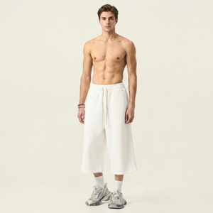 Jorts mignons pour femmes, coupe droite, taille mi-haute, cordon de serrage, tissu éponge 100% coton, respirant, écologique, streetwear décontracté - Product Image 3