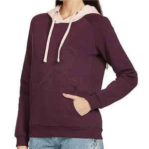 Sudaderas con capucha de algodón suave premium para mujer, ajuste slim, informales, deportivas, para entrenamiento en el gimnasio, en venta. - Product Image 3