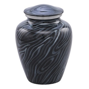Urnas funerarias de aluminio para adultos con diseño en color blanco y azul marino, urnas metálicas acabadas para cenizas humanas. - Product Image 1