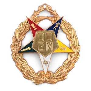 Grand Adah Order of Eastern Star OES Gold Metal <b>Pin</b> Blue Triangle Sword Emblem Ceremonial Regalia Hard Enamel Religious Theme - Product Image 4
