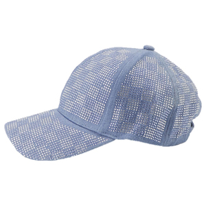Gorra de béisbol unisex azul de malla con decoración de diamantes de imitación, de 6 paneles, ajustable, a la moda, para adultos, para primavera y verano, uso casual, imagen común - Product Image 2
