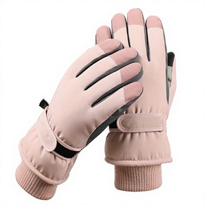 Gants de ski pour hommes et femmes, isolés, doublés de polaire, chauds, imperméables, avec fermeture à cordon, en polyester, résistants au froid, pour le cyclisme - Product Image 1