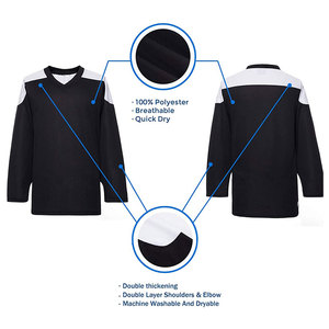Maillot de hockey sur glace 100 % polyester respirant pour hommes et femmes – Vêtement de sport confortable à séchage rapide - Product Image 4